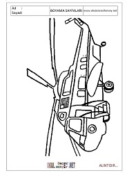 Helikopter boyama sayfaları